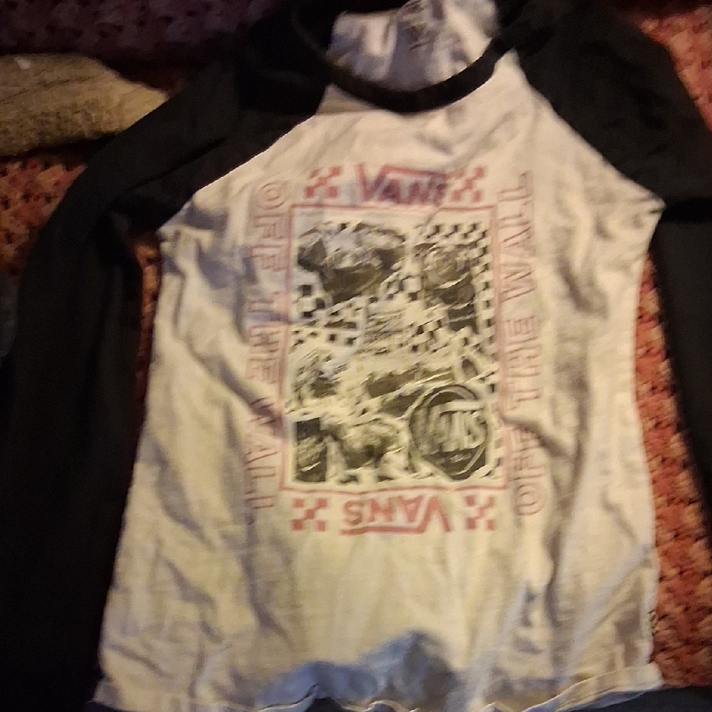 Vans Black and White Long Sleeve Graphic Tee